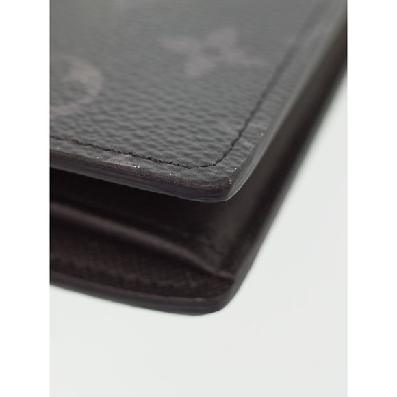 Louis Vuitton Brazza Eclipse Black Bifold Portefeuille Long Wallet - Picture 4 of 5